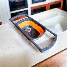 Сито дуршлаг силиконовый прямоугольный складной с ручками 34×26×12см. / абд / вё.в